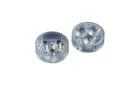 Multi-lens LED optics inspected using automated optical inspection system