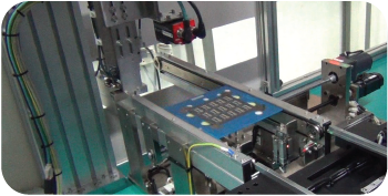 3D AOI inspection machine loading panel from input conveyor to 3D vision XY table for inspection preparation | LU168