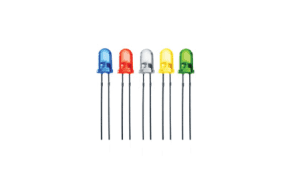 Assortment of colored through-hole LEDs, representing components verified by the Glass Turret AOI Machine during multi-angle inspection.