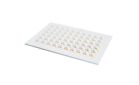 High-density LED array on white substrate board for uniform light distribution applications