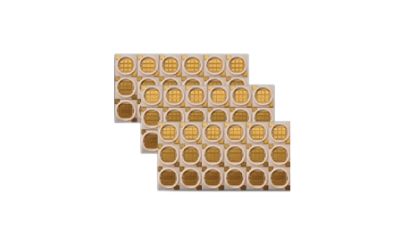 Gold-plated LED substrate array optimized for high thermal conductivity and precision mounting