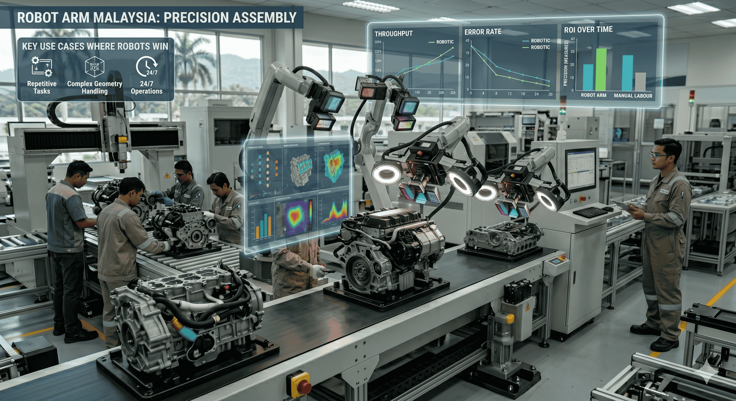 A practical comparison of robot arm malaysia vs manual labour: productivity, downtime behavior, quality impact, and true costs that affect automation ROI.